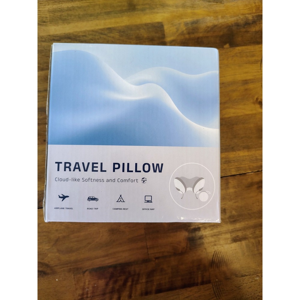 CNAOA Memory Foam Neck Travel Pillow, Gray w/ Carry Bag & Ear Plugs